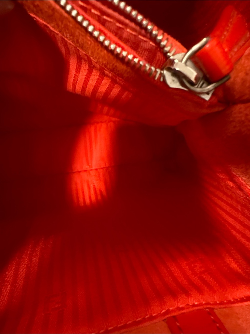 Fendi Red Leather Mini Satchel with Silver Accents - Picture 9 of 9